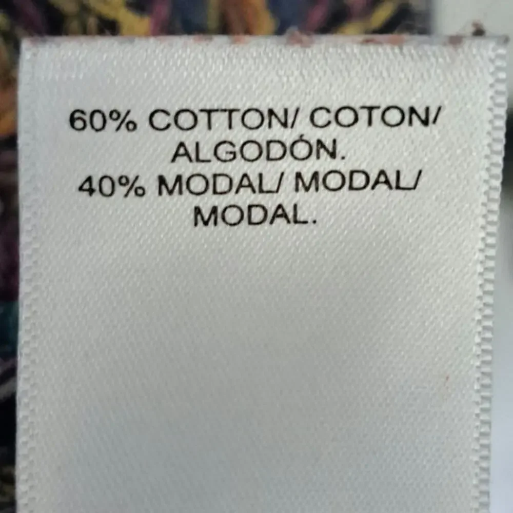 Lucky Brand Blue Multicolor Paisley Print Split Tail Women's 2X Short Sleeve - Picture 8 of 9